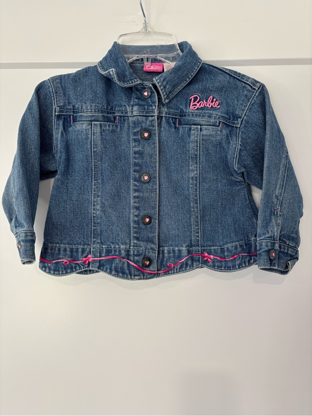 Vintage 1997 Mattel Barbie Embroidered Denim Jean Jacket 4T